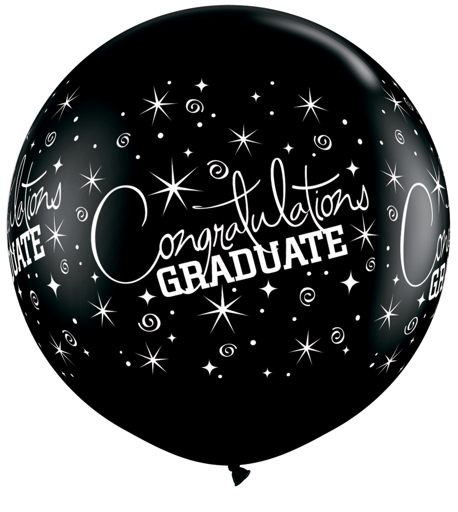 36" Congratulations Graduate Onyx Black (2 Count) Latex Balloons