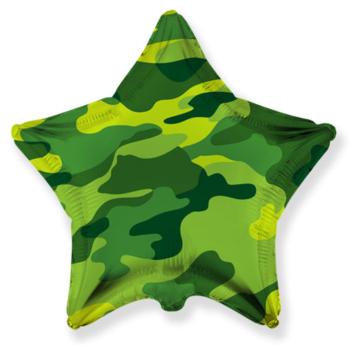 18" Star Shaped Military Camouflage Foil Balloon