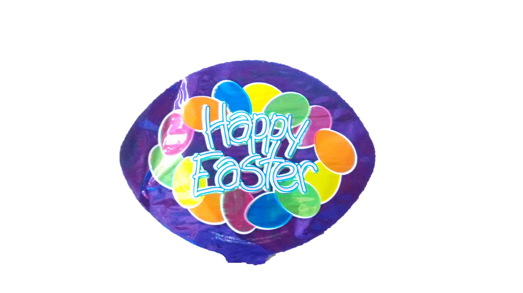 4" Airfill Only Happy Easter Coloured Eggs Purple Balloon