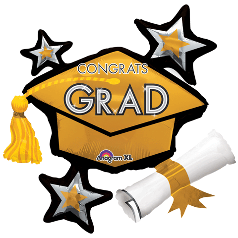 31" SuperShape Congrats Grad Gold Cluster Balloon