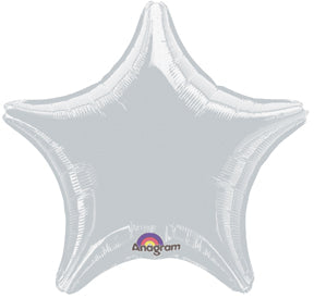 18" Silver Star Anagram Brand Balloon