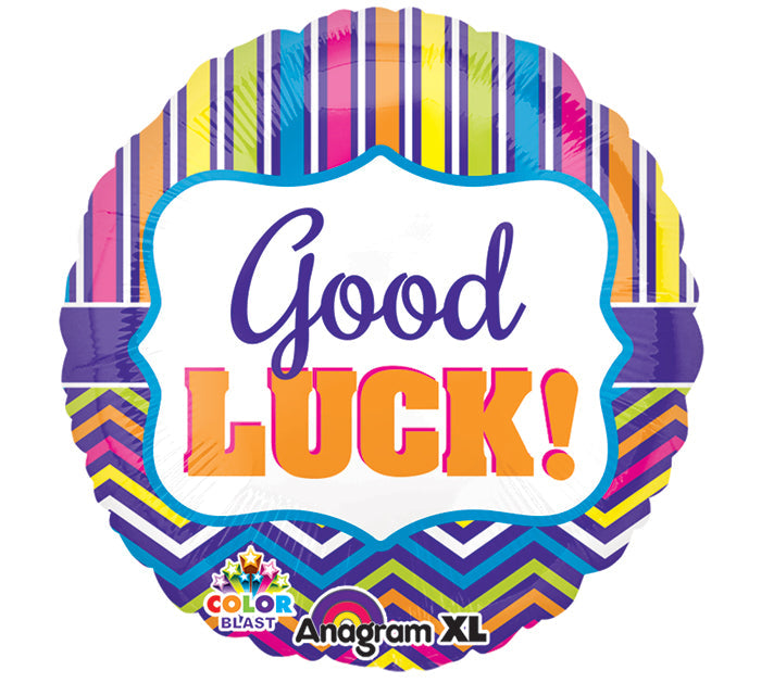 21" ColorBlast Good Luck Stripe & Chevron Balloon