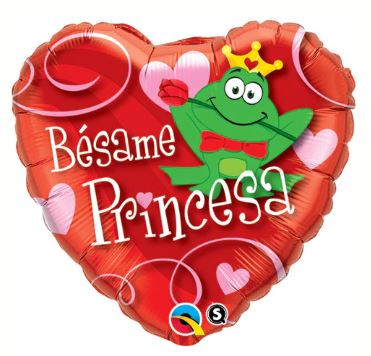 18" Besame Princesa Frog (Spanish) Foil Balloon