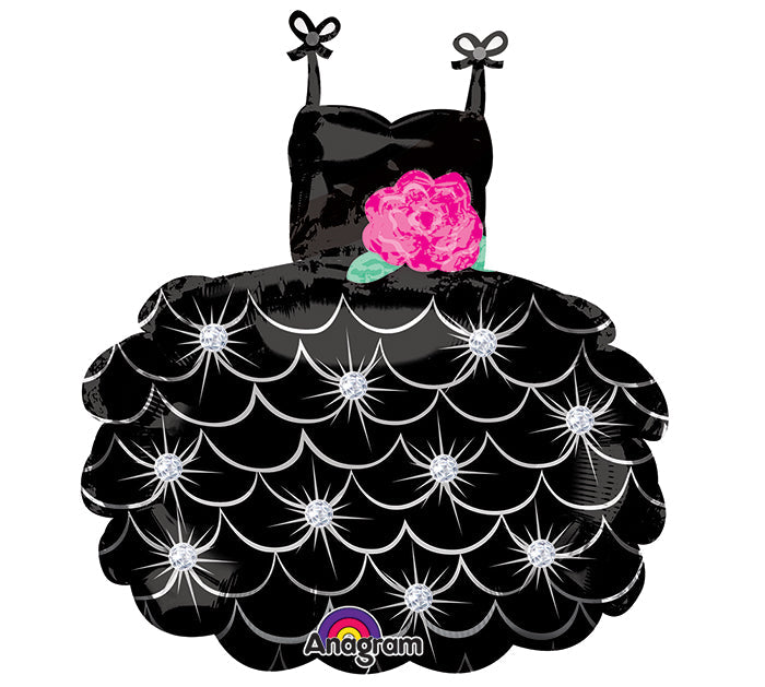 28" SuperShape Little Black Dress Balloon Packaged