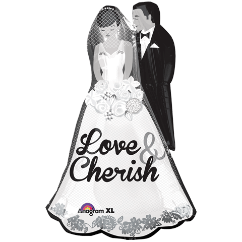 34" SuperShape Love and Cherish Couple Balloon