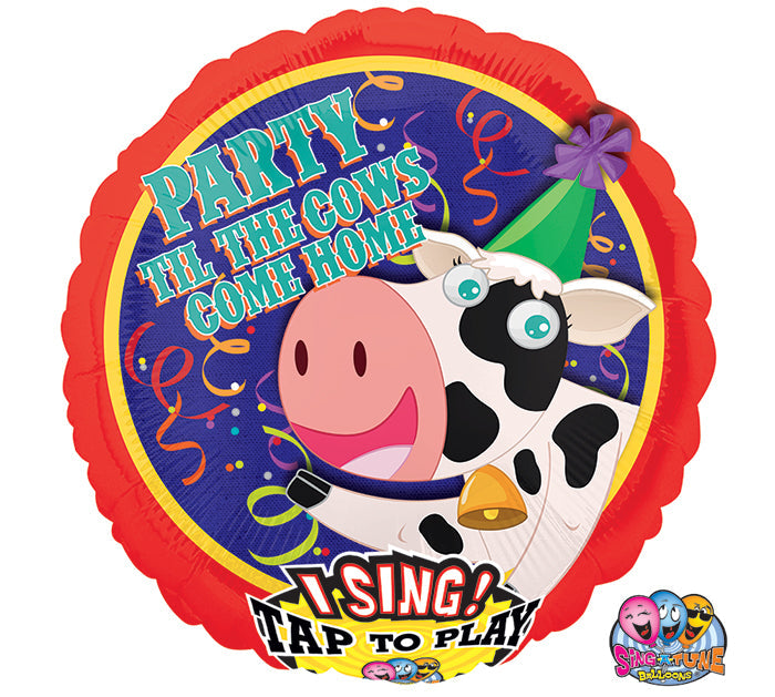 28" Singing Party til Cows Come Home Packaged Balloon