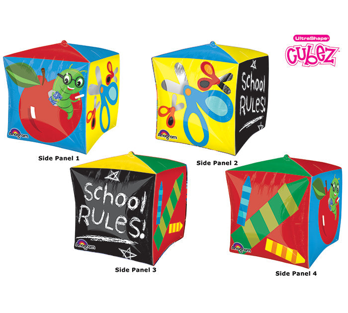 15" Cubez School Days Balloon Packaged