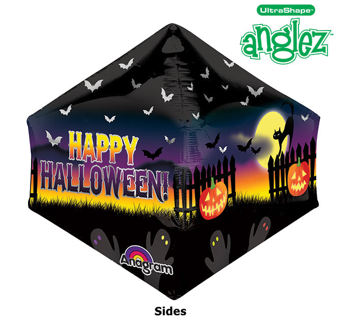 21" UltraShape Anglez Haunted Halloween Scene Packaged Balloon