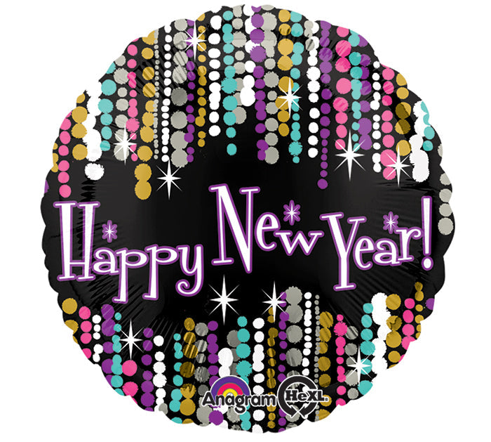 18" New Year Pizzazz Balloon