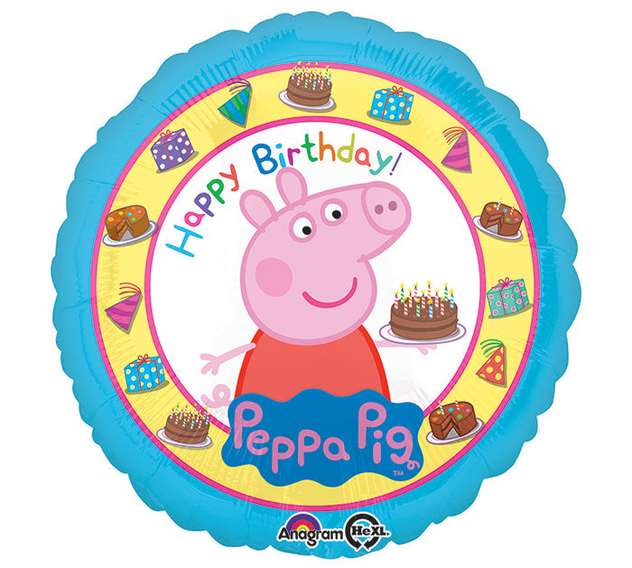 18" Peppa Pig Happy Birthday Balloon Packaged
