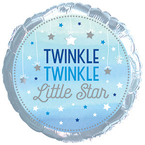 18" Twinkle Twinkle Little Star Blue Boy Balloon