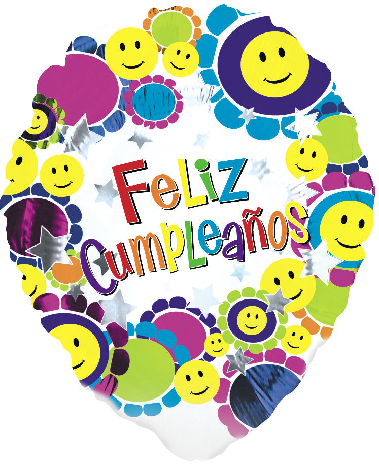 18" Feliz Cumpleanos Balloon Shape (Spanish)