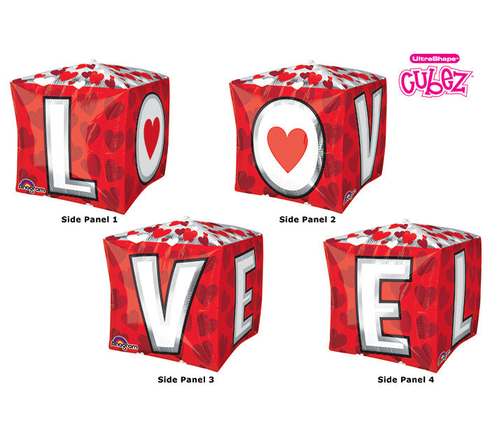 15" Cubez L-O-V-E Balloon Packaged