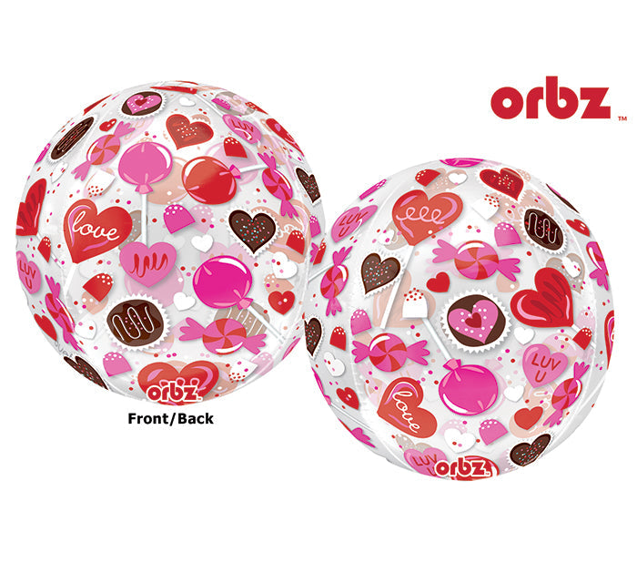 16" Orbz Clear Sweet Candy Balloon Packaged