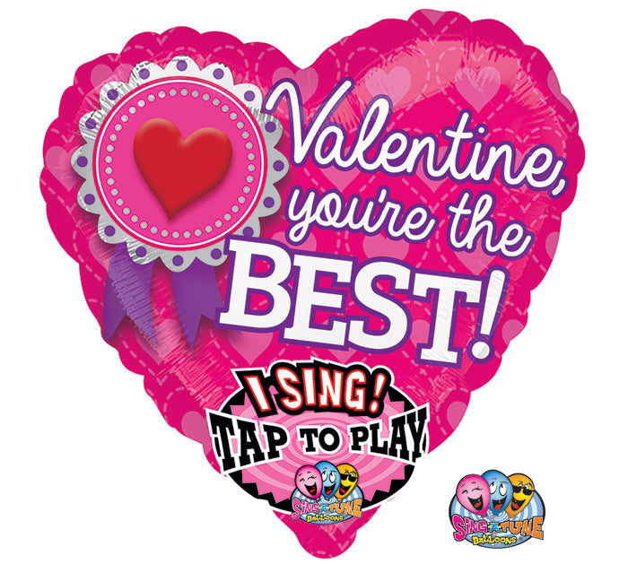 29" Singing Valentine, You're the Best Packaged Balloon