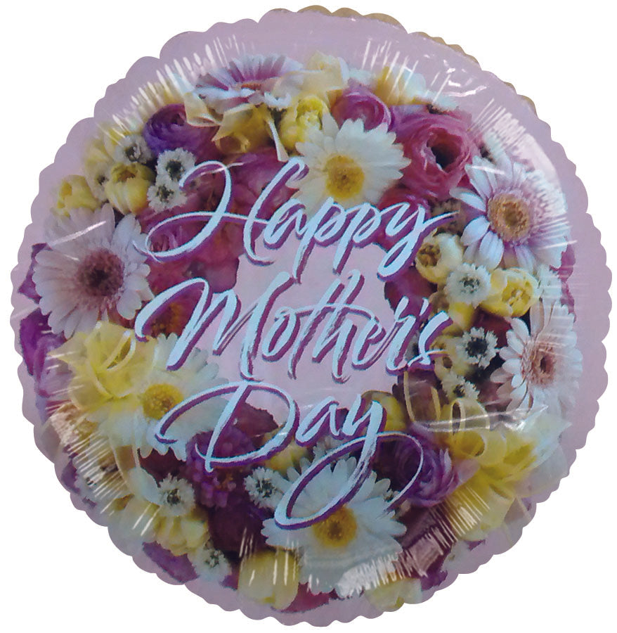 4" Airfill Only Happy Mother's Day Floral Balloon