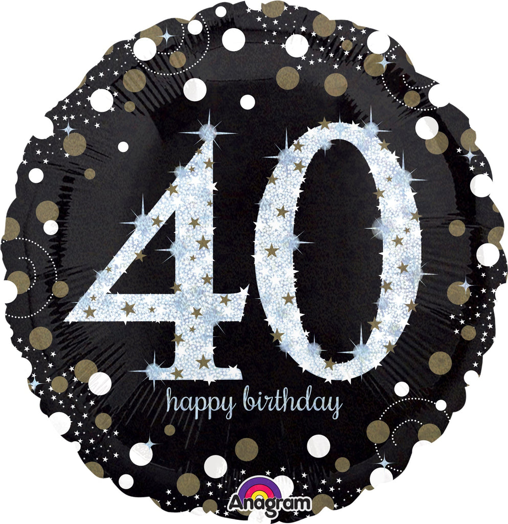 28" Jumbo Sparkling Birthday 40 Balloon