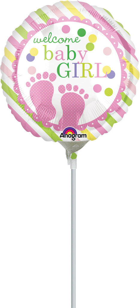 9" Airfill Only Baby Feet Girl Balloon
