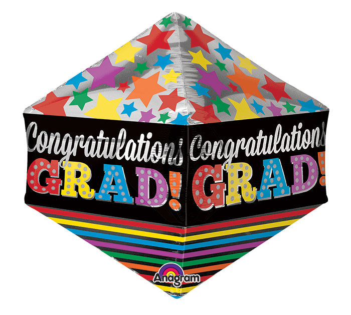 21" Anglez Jumbo Congratulations Grad Stars Packaged Balloon