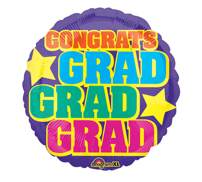 18" Junior Shape Grad, Grad, Grad Balloon