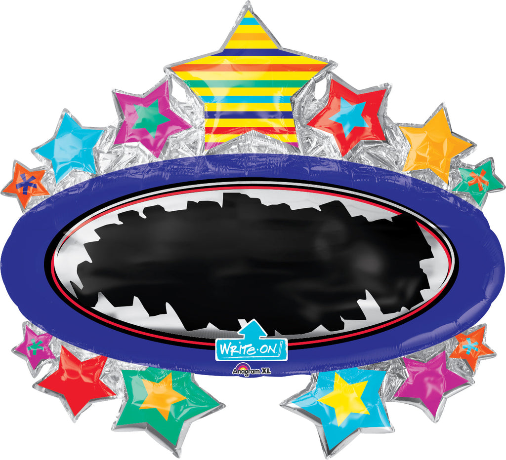 31" Jumbo Bright Star Black Board Marquee Balloon Packaged
