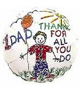 2" Airfill Only #1 Dad Thanks/Kids Balloons