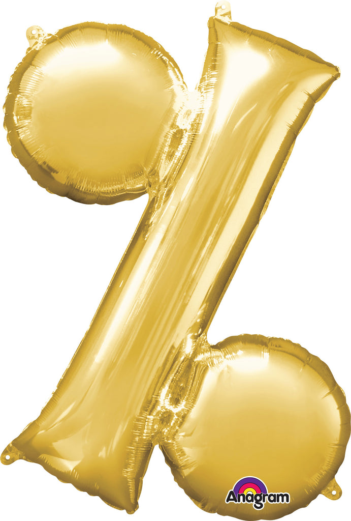 Airfill Only Symbol " % " Gold Balloon Packaged