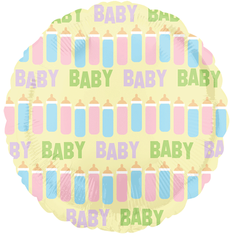 18" Baby Pastel Bottle Line Balloon