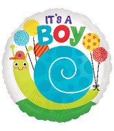 18" It's a Boy Snail Balloon Packaged