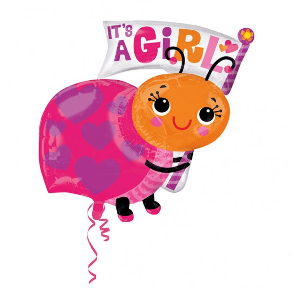 Jumbo It's a Girl Ladybug Balloon