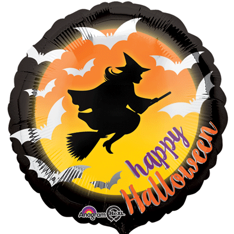 18" Moonlight Witch and Bats Balloon