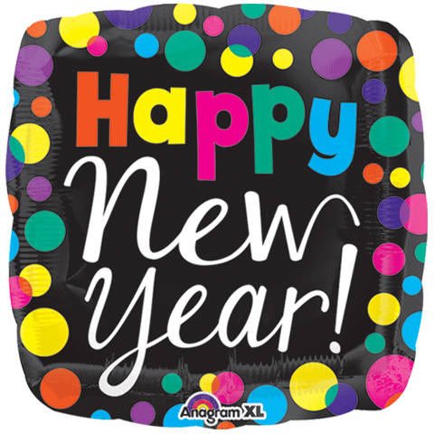 21" Happy New Years Dots Balloon