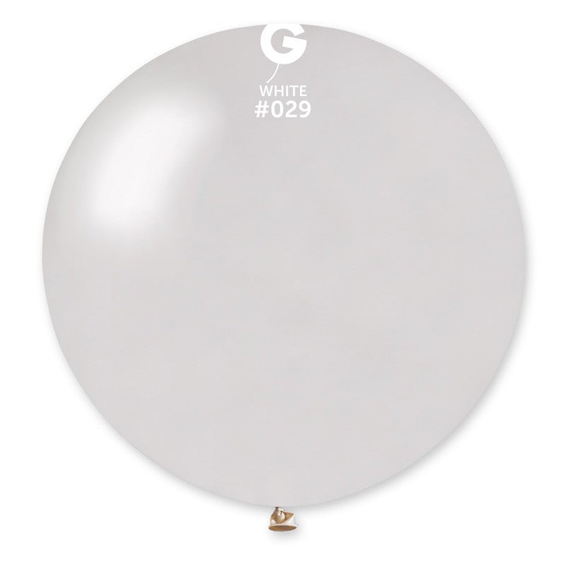 31" Gemar Latex Balloons (Pack of 1) Giant Metallic White