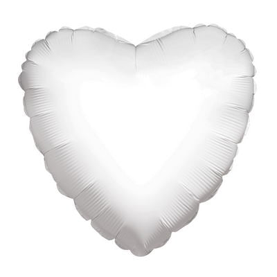 4" Airfill Only Heart White Brand Convergram Balloon