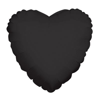 9" Airfill Only Heart Black Brand Convergram Balloon