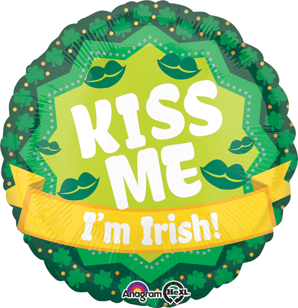 18" Kiss Me I'm Irish Balloon