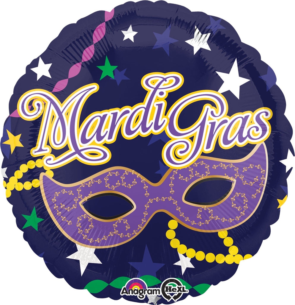 18" Mardi Gras Mask Balloon