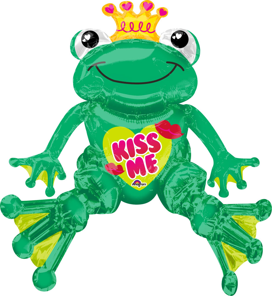 28" Airfill Only Sitting Valentine Frog Balloon