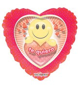 36" Te Quiero Smiley Face Clear View Balloon (Spanish)