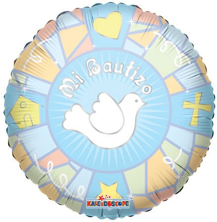 9" Airfill Only Mi Bautizo Vitral Azul Balloon (Spanish)