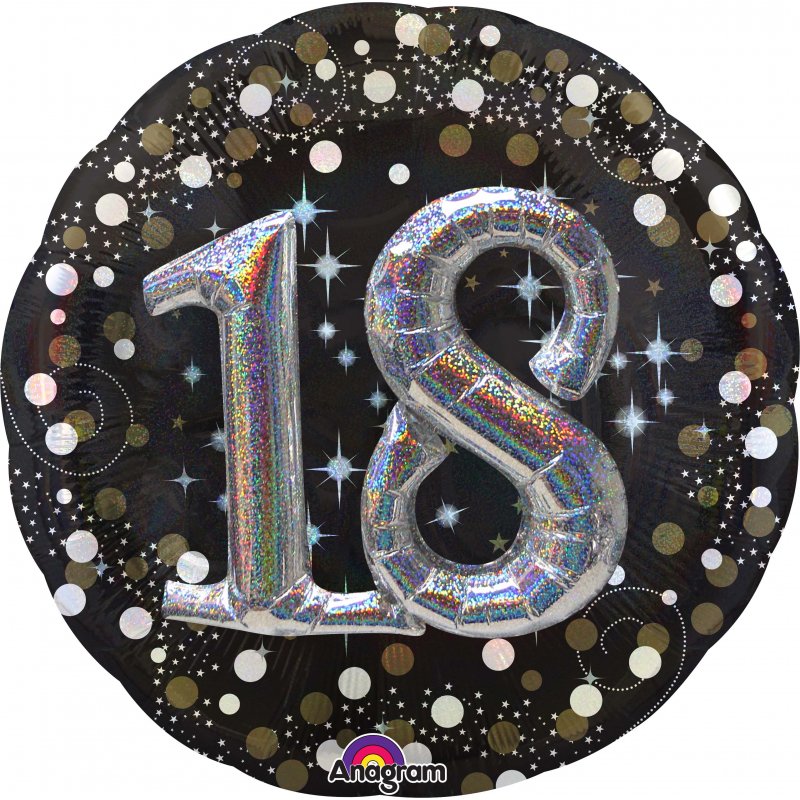 Multi Balloon Sparkling Birthday 18 Foil