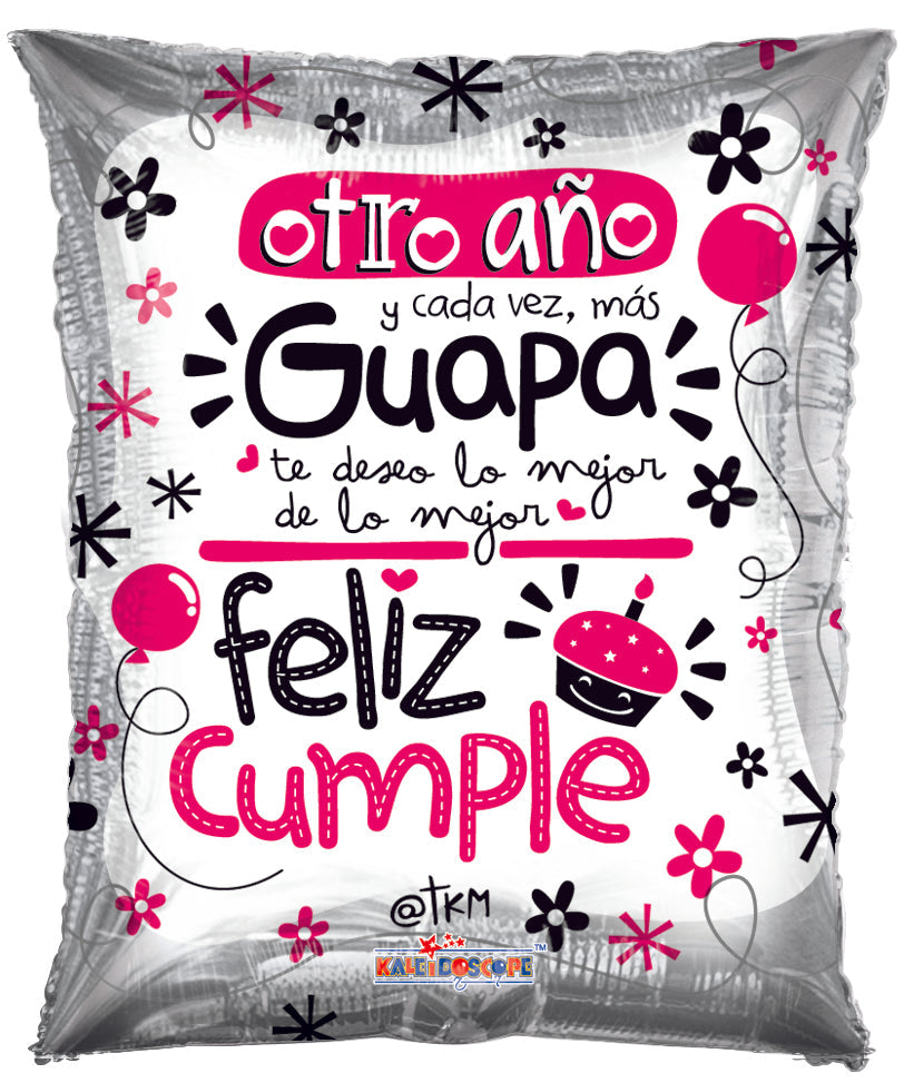 20" Feliz Cumple Guapa (Spanish) Foil Balloon