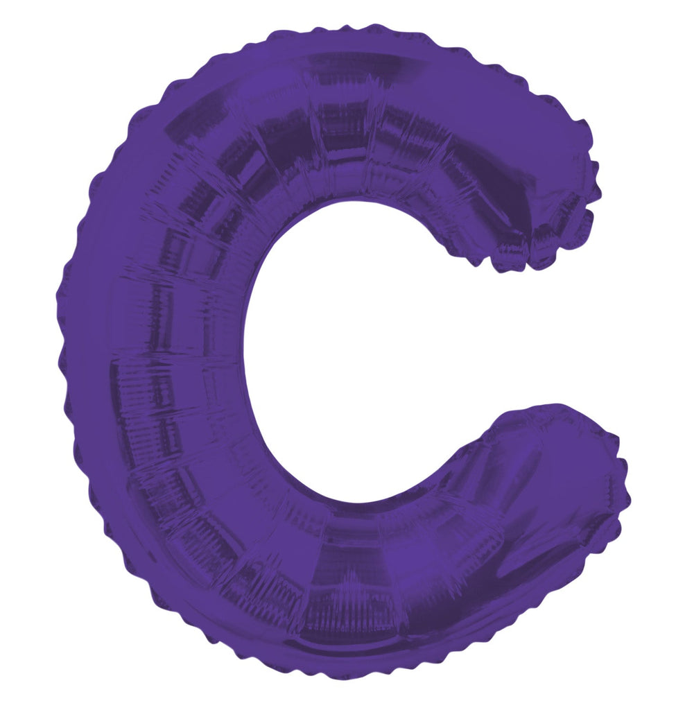 14" Airfill with Valve Only Letter C Purple Balloon