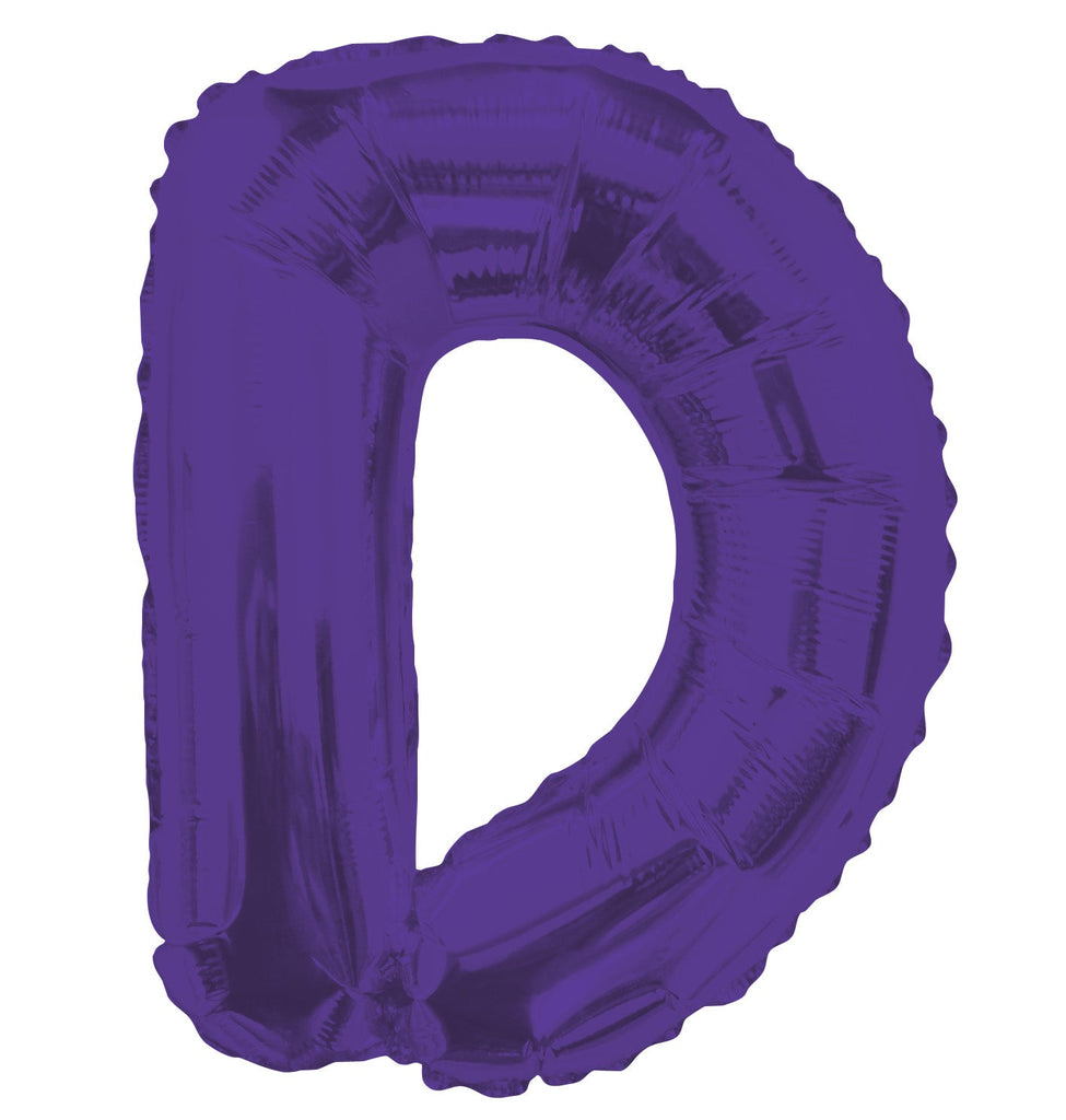 14" Airfill with Valve Only Letter D Purple Balloon