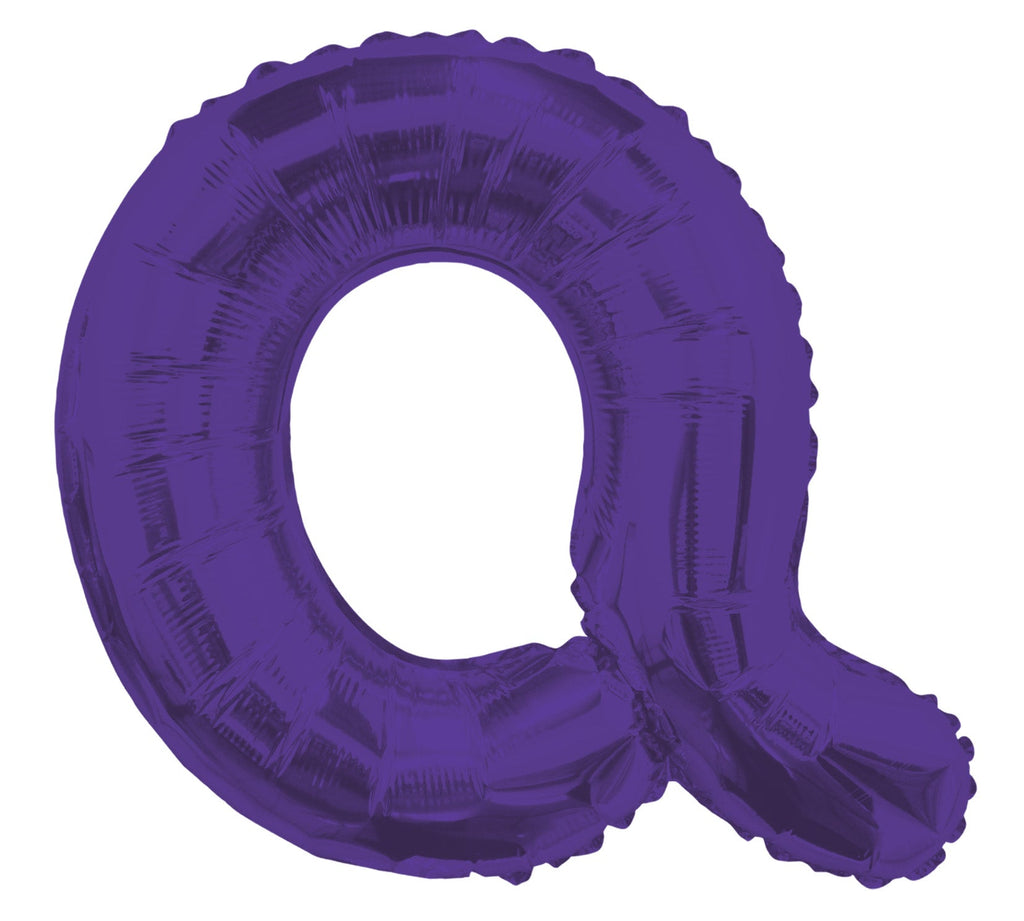 14" Airfill with Valve Only Letter Q Purple Balloon