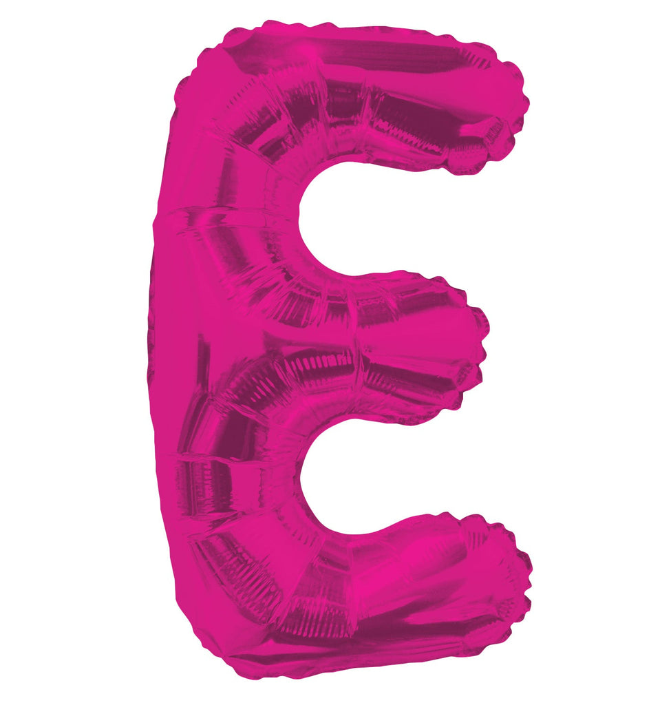 14" Airfill with Valve Only Letter E Hot Pink Balloon