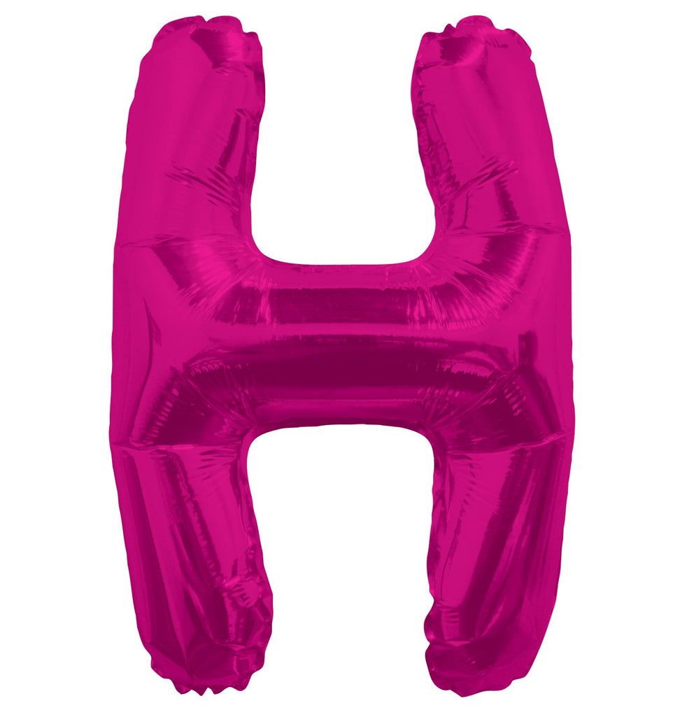 14" Airfill with Valve Only Letter H Hot Pink Balloon
