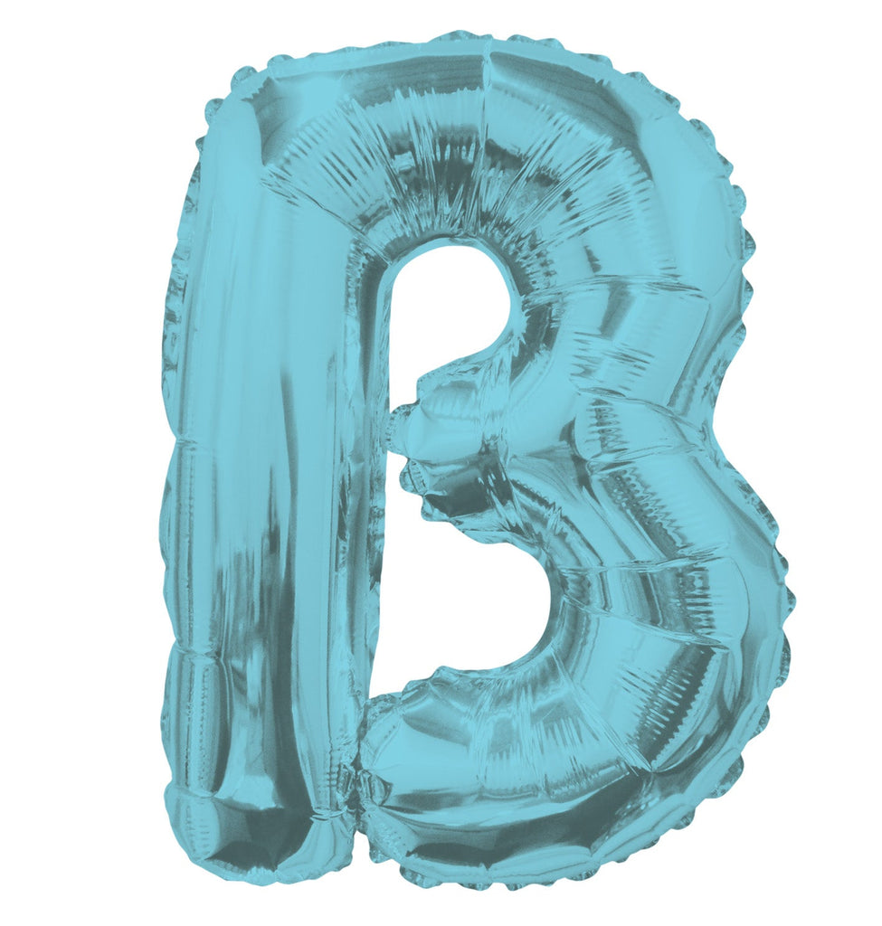 14" Airfill with Valve Only Letter B Light Blue Balloon