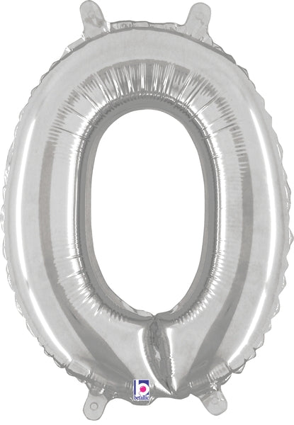 7" Airfill Only (requires heat sealing) Megaloon Jr. Number Balloon 0 Silver