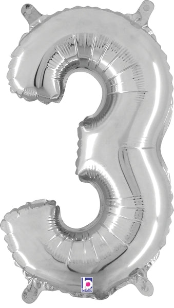 14" Airfill Only (Self Sealing) Megaloon Jr. Shape 3 Silver Balloon
